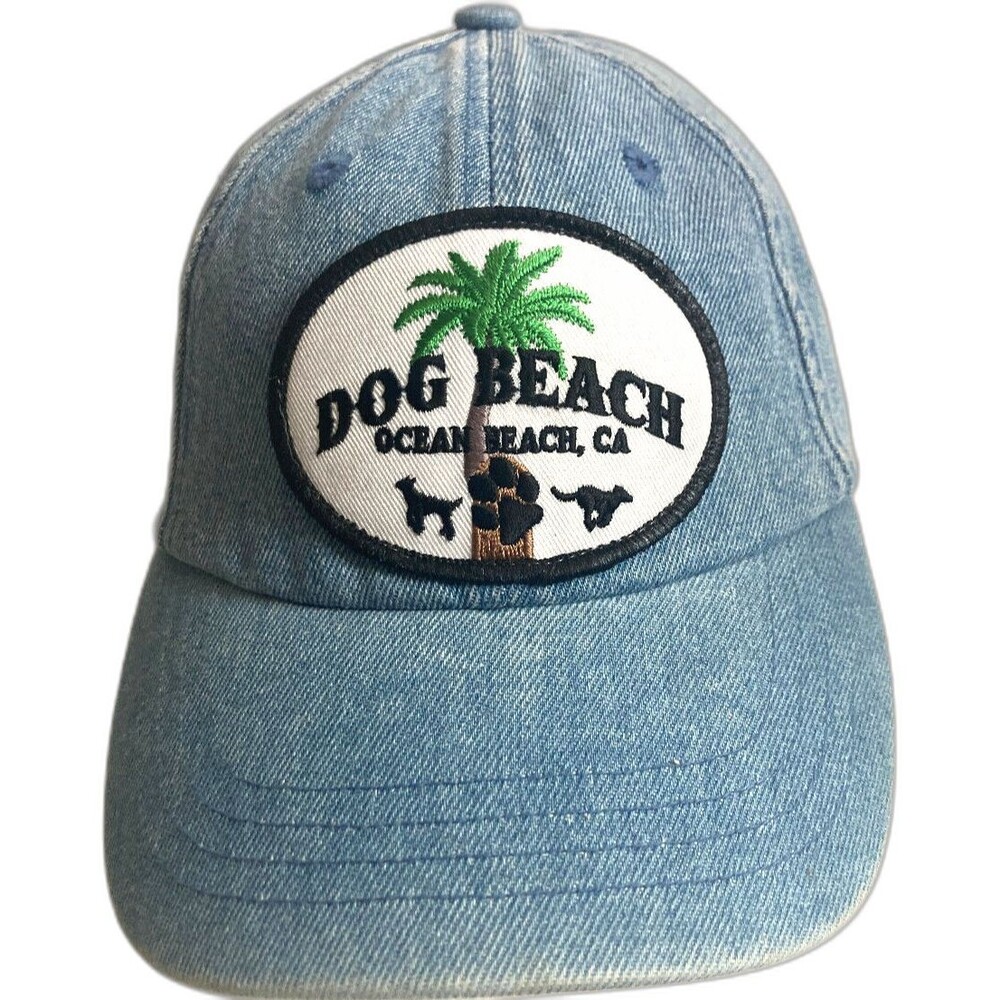 Cap  (Dog Beach. Ocean Beach Ca.)  Kids Cameo Denim Stretch Strap Hat  Unisex